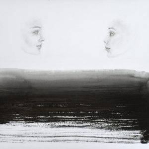 Serie De Angeles 7, tinta china sobre papel, 40x30cm