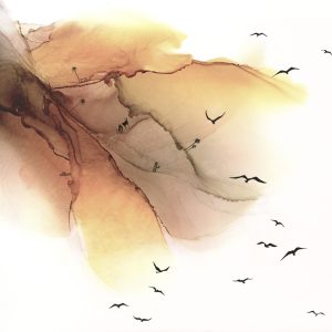 Serie Aires de Isla 3, mixta sobre papel yupo.65X47cm