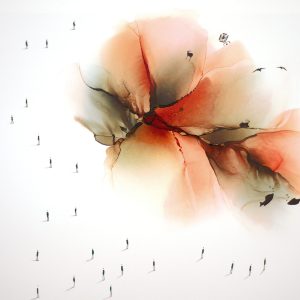 Serie Aires de Isla 4, mixta sobre papel yupo.65X47cm