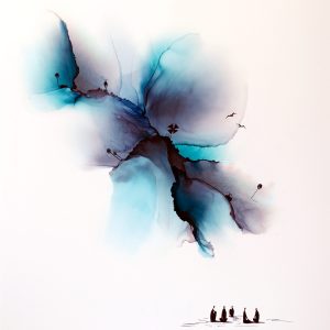 Serie Aires de Isla 5, mixta sobre papel yupo. 65X47cm