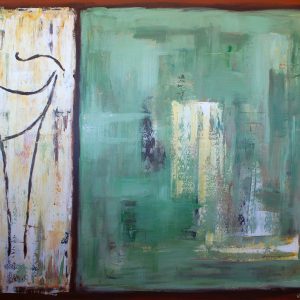 Cabra y malpais, mixta sobre lienzo120X145cm